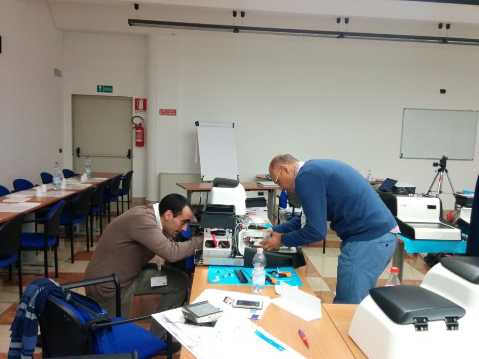 Los técnicos de ICSA durante el training sobre el Centro de Inclusión Canova